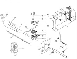 Корпус рукоятки управления триммера Echo SRM-350ES (рис. 1) P021002612-1 - фото 10025