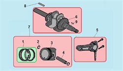 Кольцо стопорное пальца двигателя вибротрамбовки Champion TR72 (рис.2) DAM003 - фото 103878