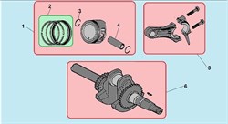 Кольцо поршневое 56х1,0х1,2 комплект мм двигателя Champion G100HK (рис.2) G100HK13200-Z510210-0000 - фото 104046