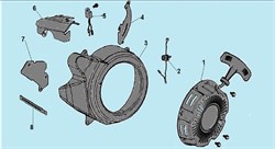 Стартер в сборе двигателя Champion G100HK (рис.1) G100HK193500040-0009 - фото 104060