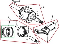 Коленвал комплект двигателя Champion G160HK (рис.8) G160HK130290035-0001 - фото 104322