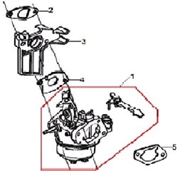 Карбюратор двигателя Champion G160HK (рис.1) G160HK170020405-0003 - фото 104346