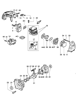 Цилиндр с поршнем триммера Oleo-Mac 725D (рис. 18) 61070072A-1 - фото 12148