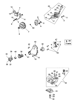 Маховик триммера Oleo-Mac 725D (рис. 7) 61070017AR-1 - фото 12155