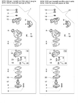 Карбюратор WYK-104 триммера Oleo-Mac 753Т (рис. 1) 61110098A - фото 12244