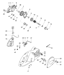 Натяжитель цепи электропилы Efco EF 2000 E (рис. 19) 011500462 - фото 14193