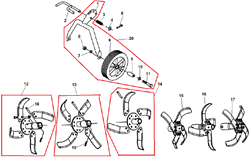 Колеса с вилкой в сборе культиватора Champion BC 5511 (рис. 20) HY412 - фото 15087