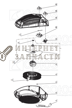 Электродвигатель (YJ58-12) тепловентилятора Союз ТВС-2000 вер 2.1 (от 05.2016) №5 ТВС-2000 вер 2.1 (от 05.2016)-5 - фото 164142