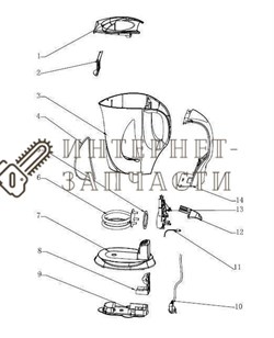 Нижнний коннектор  чайника Galaxy GL0106 390659 - фото 168019