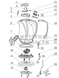 Клавиша выключателя чайника Galaxy GL0203 390703 - фото 168063