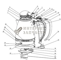 Корпус с нагревательным элементом чайника Galaxy GL0316 390980 - фото 168340