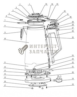 Корпус чайника Galaxy GL0320 розовое золото 391010 - фото 168370