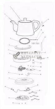 Нагревательный элемент  чайника Galaxy GL0501 391082 - фото 168442