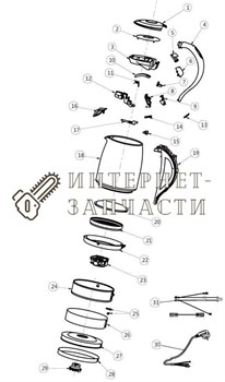 Клавиша выключателя чайника Galaxy GL0553 391153 - фото 168513
