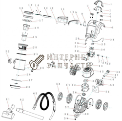 Верхний резиновый уплотнитель   пылесоса Galaxy GL6251 391187 - фото 168547