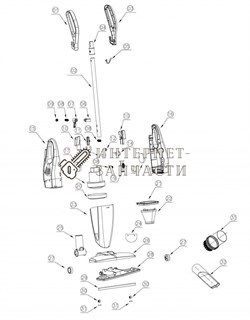 Крюк для наматывания сетевого проводав сборе пылесоса Galaxy GL6256 391270 - фото 168630