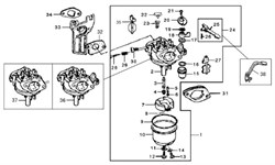 карбюратор бензогенератора Elitech БЭС 1800 (рис.1) 0101024400 - фото 22279