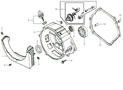 Крышка картера бензогенератора Elitech БЭС 2500 Р (рис.6) 110820012T560 - фото 22873