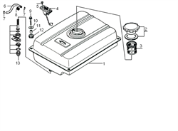 топливный фильтр бензогенератора Elitech БЭС 2500 Р (рис.3) 170720005T560 - фото 22916