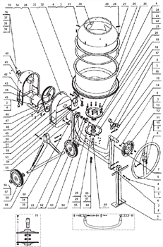 Шестерня ведущая конусная 15х67х71-18-11зуб-шпонка бетономешалки Elitech БС 180 (рис.63,1) 1201005300-0 - фото 23888