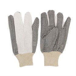 INBLOOM Перчатки садовые х/б ткань с ПВХ точкой, 10 размер, 23,5см, 45гр, 2 цвета 1692554GZ - фото 272126