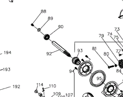 ВАЛ ДЛЯ СНЕГОУБОРЩИКА REDVERG RD551Q (рис.92) 542218 - фото 289547