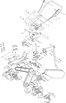 Прижимной ролик культиватора Elitech КБ 492К (рис. 34) 400178000 - фото 308394