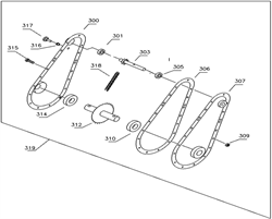 Редуктор в сборе культиватора Elitech КБ 60Х (рис. 319) 400131100 - фото 308400