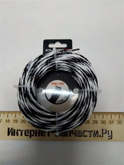 Леска для триммера Double layer 2,4/15м витой квадрат