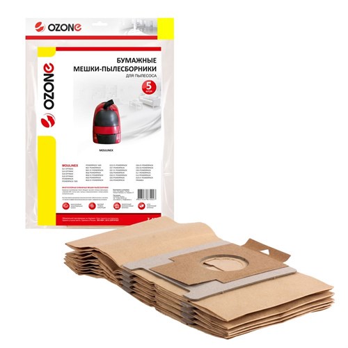 Z-45 Мешки-пылесборники Ozone бумажные для пылесоса, 5 шт Z-45 - фото 323446