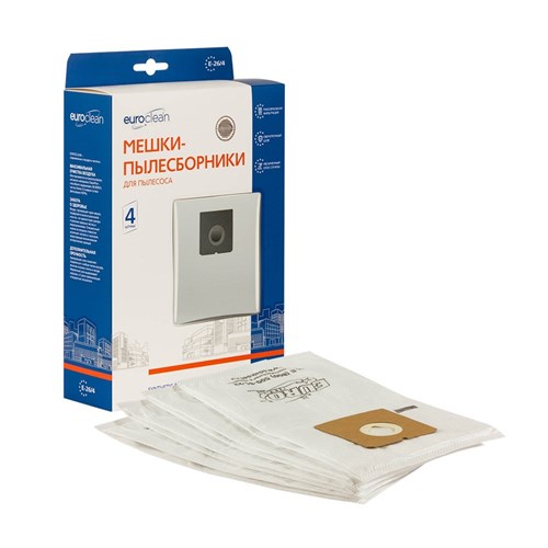 E-26/4 Мешки-пылесборники Euroclean синтетические для пылесоса, 4 шт E-26/4 - фото 323961