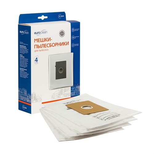 E-32/4 Мешки-пылесборники Euroclean синтетические для пылесоса, 4 шт E-32/4 - фото 324120