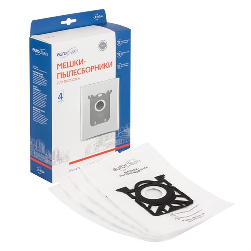 E-02/4 Мешки-пылесборники Euroclean синтетические для пылесоса, 4 шт E-02/4 - фото 324314