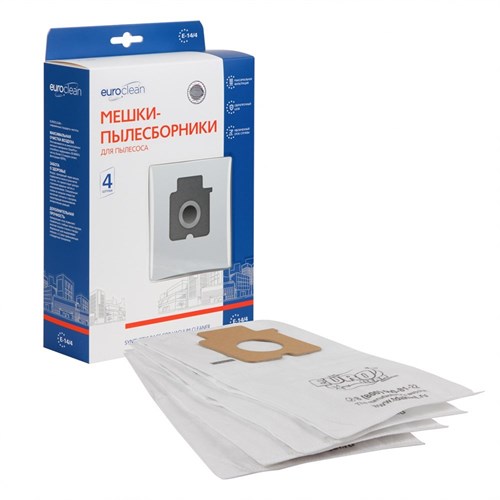 Мешки-пылесборники Euroclean E-14/4, 4 шт для бытового пылесоса