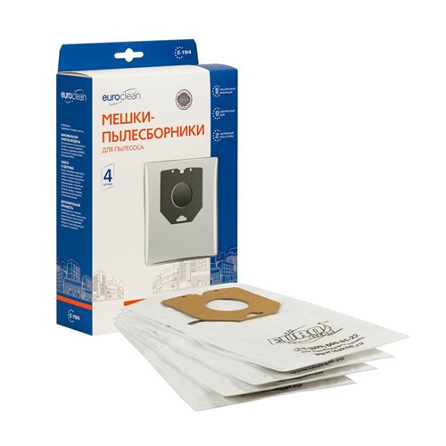 E-19/4 Мешки-пылесборники Euroclean синтетические для пылесоса, 4 шт E-19/4 - фото 324629