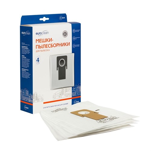 E-09/4 Мешки-пылесборники Euroclean синтетические для пылесоса, 4 шт E-09/4 - фото 324908