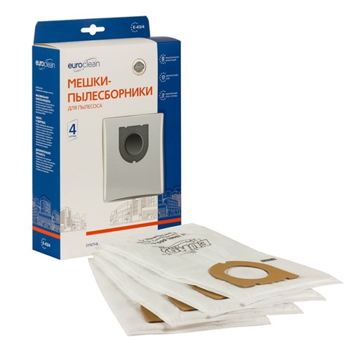 E-43/4 Мешки-пылесборники Euroclean синтетические для пылесоса, 4 шт E-43/4 - фото 324990