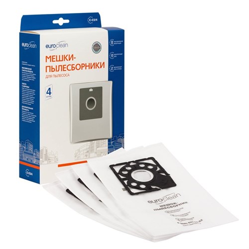 E-03/4 Мешки-пылесборники Euroclean синтетические для пылесоса, 4 шт