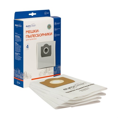 E-11/4 Мешки-пылесборники Euroclean синтетические для пылесоса, 4 шт E-11/4 - фото 325125
