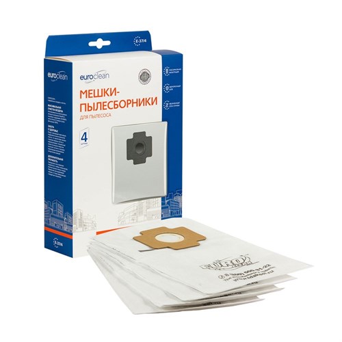 E-37/4 Мешки-пылесборники Euroclean синтетические для пылесоса, 4 шт E-37/4 - фото 325238