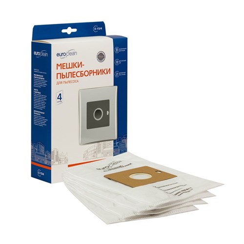 E-15/4 Мешки-пылесборники Euroclean синтетические для пылесоса, 4 шт E-15/4 - фото 325327
