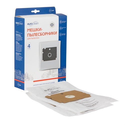 E-12/4 Мешки-пылесборники Euroclean синтетические для пылесоса, 4 шт E-12/4 - фото 325400