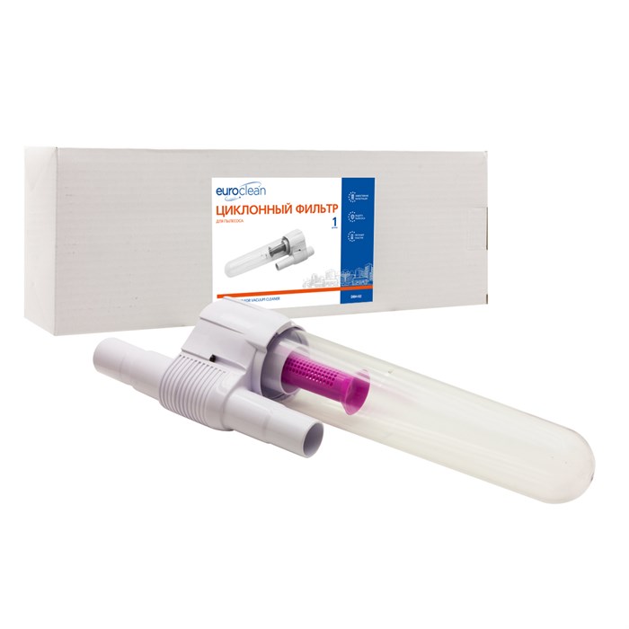 Циклонный фильтр Euroclean для пылесоса, под трубку 32 и 35 мм, белый DBH-02