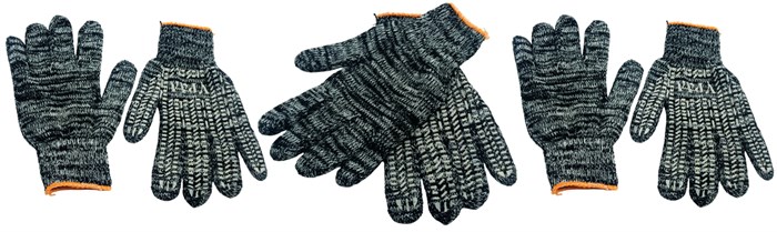 Перчатки вязаные ПРОФИ х/б утепленные с напылением "Протектор", березка, 82гр 3 пары