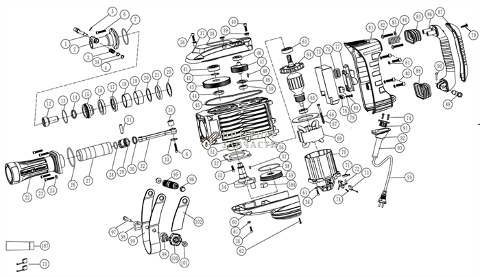 Винт отбойного молотка Redverg RD-DH1850-5 RD-DH1850-6 - фото 460582