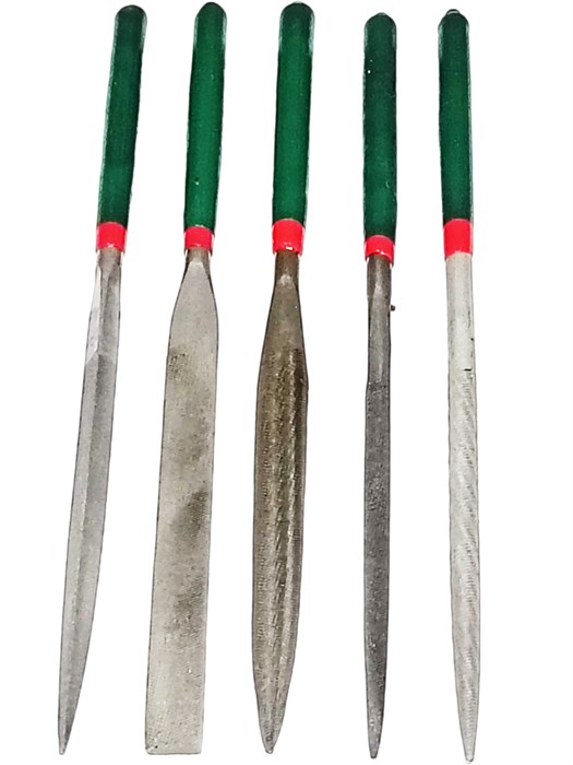 Набор надфилей Sturm 5 шт обрезиненная рукоятка (треугольный, двояковыпуклый, плоский, квадратный, круглый)