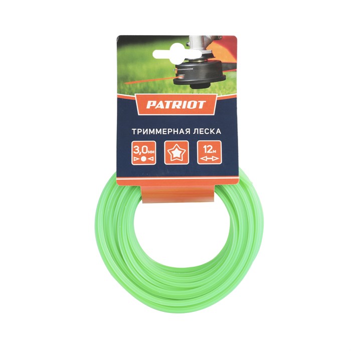 Леска D 3,0 мм L 12 м (звезда, зеленая) 34734 - фото 470533