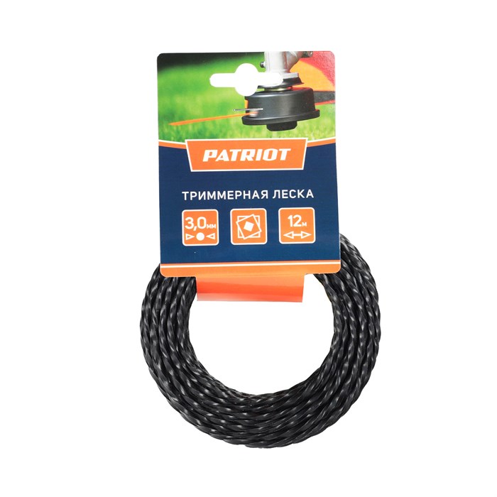 Леска D 3,0 мм L 12 м (скрученный квадрат, черная) 34740 - фото 470541