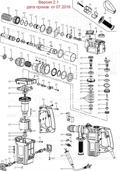 Завпчасти перфоратора Sturm RH2514.v2.1-41 вал-шестерня (D19, h49, 10 зуб) /SMALL GEAR/ STURM RH2514.v2.1-41 - фото 56057
