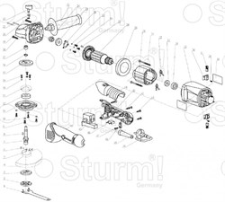 Фланец внутренний болгарки Sturm! AG9515D (рис. 3) AG9515D-3 - фото 57037